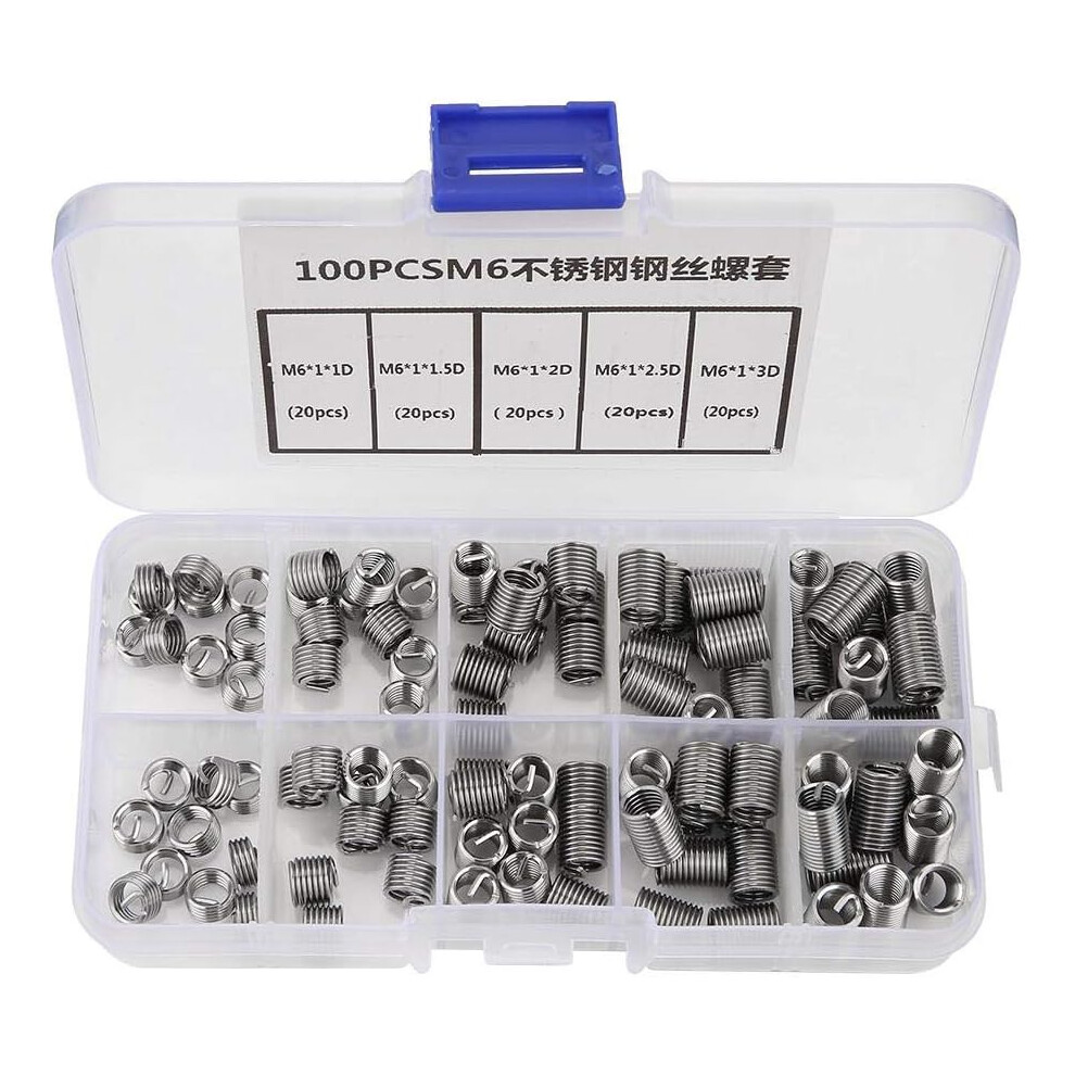 Threaded Inserts Prevent Loosening Durable And Wear-Resistant For 100Pcs M6 Size 9128293540353
