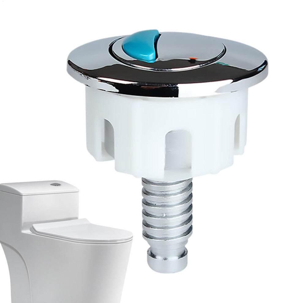 Toilet Button Pusher Round Toilet Flushing Button Double Push Button Wire Control Rustproof Silver 9382693692917