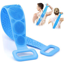 Design de dupla face, esponja esfoliante corporal para limpeza profunda e massagem, cobertura total com ganchos para fácil manuseio e armazenamento,
