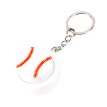 Porte-clés anti-stress à bouton d'impression-bouton de baseball