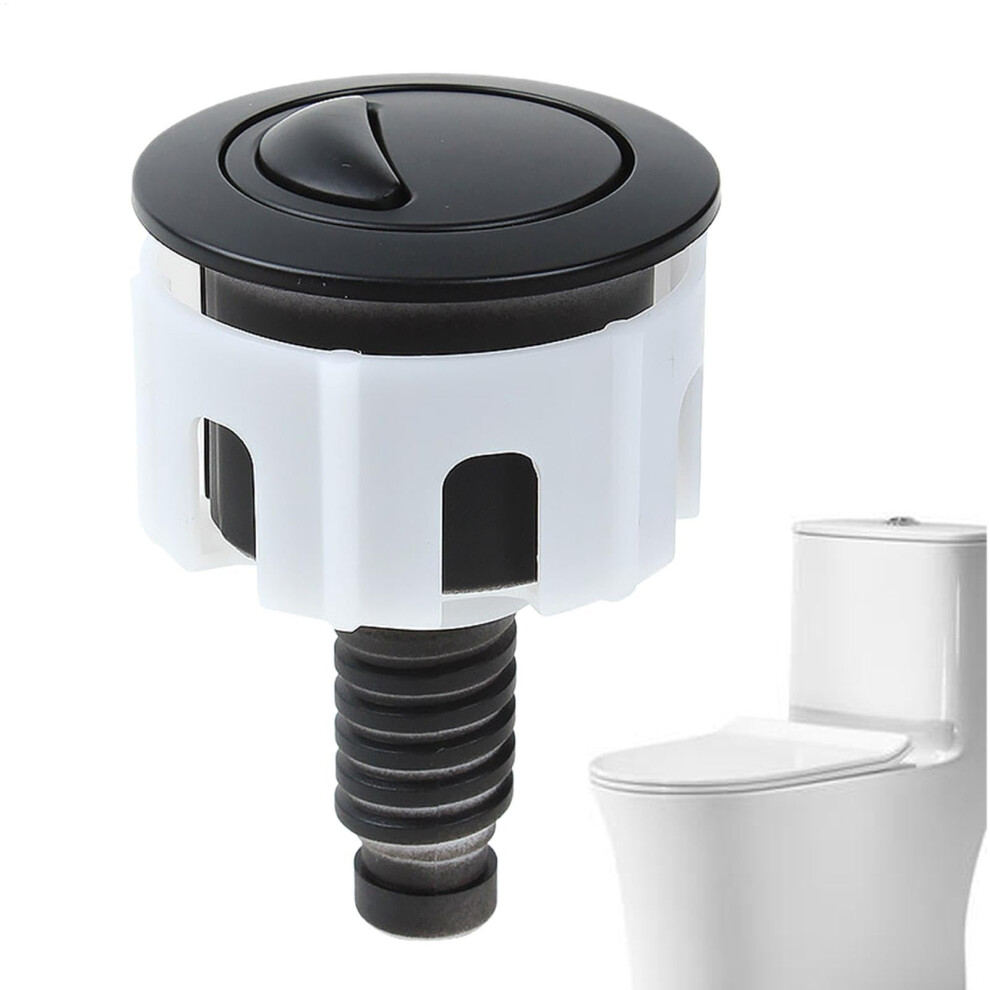 Toilet Push Button Replacement, Double Flush Round Button, Rustproof Wire Control Toilet Button, Black 9382693693419