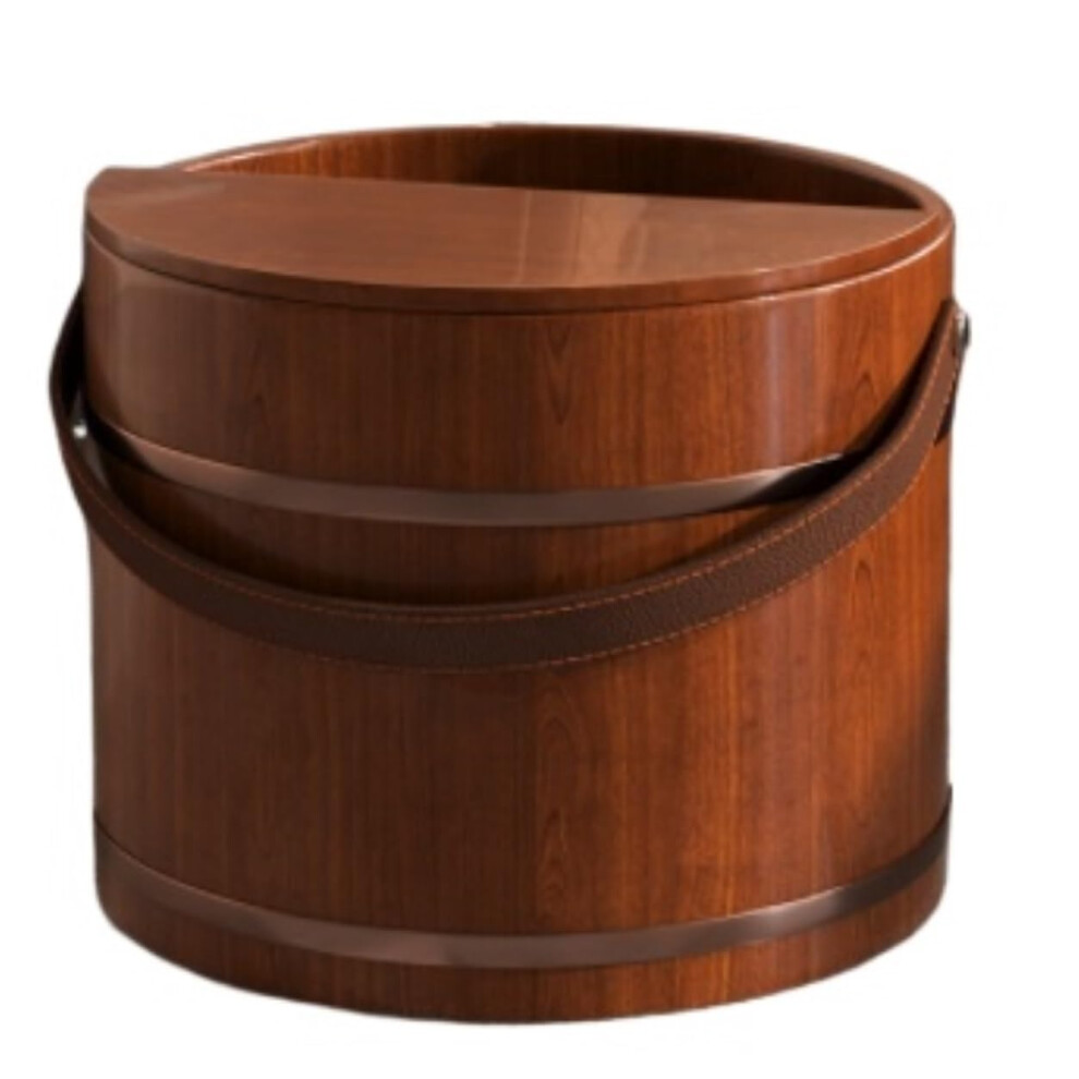 Wooden Foot Bath Barrel with Lid, NonSlip Large Foot Spa Tub for Pedicure and Soaking