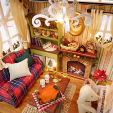 Maison miniature à monter soi-même, kit de maison de poupée exquis à monter soi-même avec un design élaboré et des matériaux non toxiques