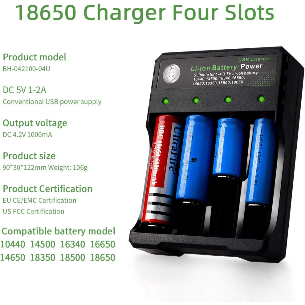 High Capacity Battery, Intelligent Usb Charging Set For Rechargeable Batteries, Optimized For Heat Dissipation And Portable Charging For Multiple 9405630111361