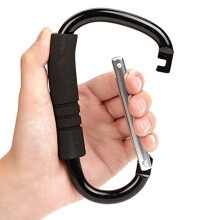Durable Aluminium Alloy Stroller Hooks, Large Carabiner for Diaper Bag Hanging, Shopping Bags, Foam Grip for Comfort, Multipurpose Organizer for