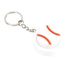 Stylish 3D Printed Sports Round Keychains for-button baseball