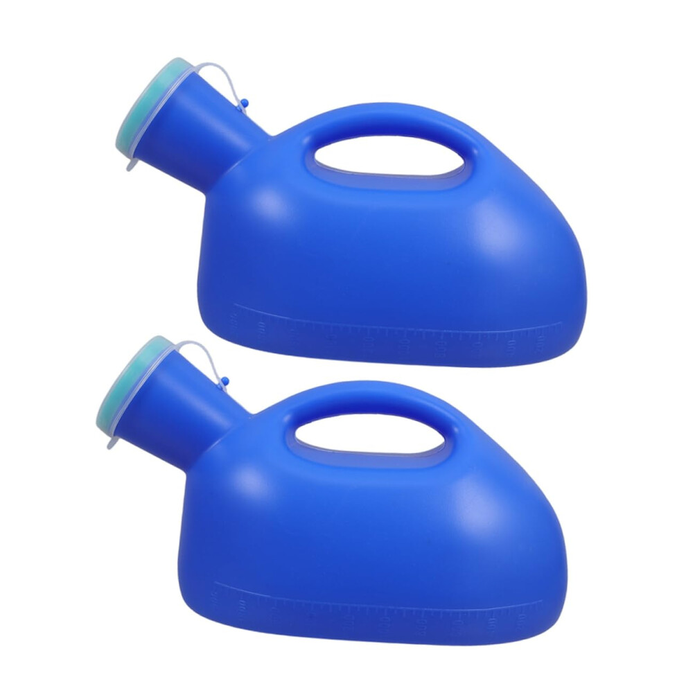 Portable Male Urinal Bottles Two Pack With Odor Sealing Lids Spill Proof Nighttime Use For Men Elderly Disabled TravelFriendly