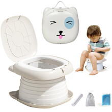 Foldable and Portable Potty Seat for Children, Travel Potty for Toddler with Rotatable Lock, Lightweight Portable Toilet for Camping Hiking Indoor Out