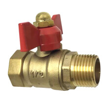 Valvola a sfera filettata femmina e maschio in ottone 4x3cm raccordo per tubo acqua