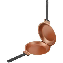 Convenient Reversible Skillet, Non-Stick Double Side Frying Pan with Heat Retention, Quick Cooking, and Easy Clean Cast Iron Surface, Ideal for