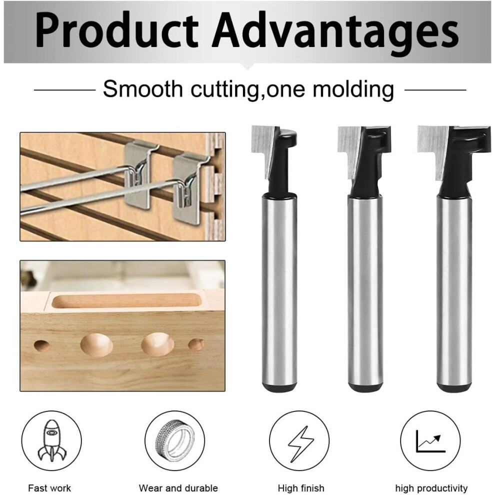 High-Performance Wood Milling Keyhole Router Bit, Cnc Compatible T-Slot Cutter Ensures Smooth Milling With Even Rotation, Perfect For Your Carpentry 9169997983725