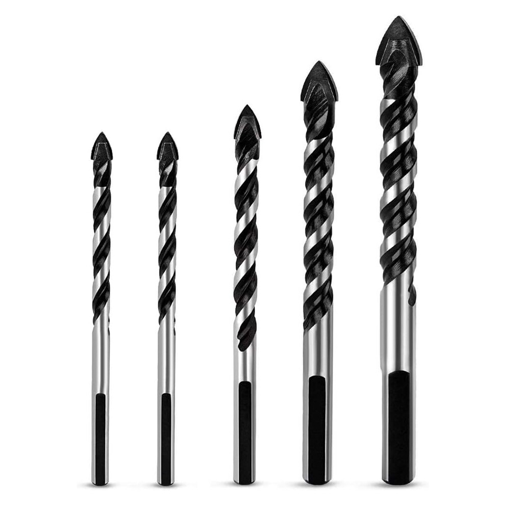 Masonry Drill Bit Set For Concrete, Non-Slip Triangular Handle With Industrial Strength Carbide Tip, U-Type Slot Design For Fast Debris Removal, 9128293545945