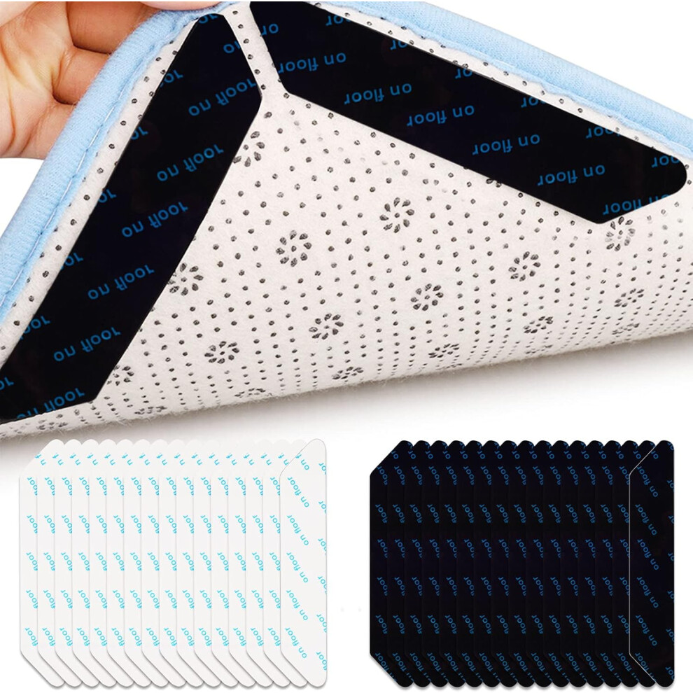 Reusable Rug Carpet Tape With Non-Curling Technology, Easy Install Grippers For Area Rug Stability, No Residue On Floors, Suitable For Wood And 9128293220088
