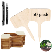 Etichette per piante da giardino in bambù con design arrotondato per un aspetto più morbido ed estetico (set da 50)