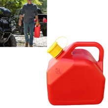 5L Rote ABS Benzinkanister Tragbarer Kraftstoffbehälter mit Auslaufrohr und auslaufsicherem Design