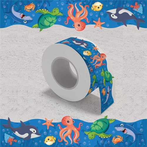 1 Roll Borders Stickers, Ocean Animal Board Border 2