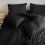 (King, Black) Stripe Duvet Cover Set Bed Quilt & Pillowcase Pair 3