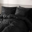 (King, Black) Stripe Duvet Cover Set Bed Quilt & Pillowcase Pair 2