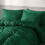 (Super King, Emerald) Stripe Duvet Cover Set Bed Quilt & Pillowcase Pair 4