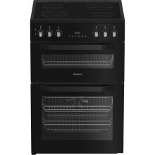 Hotpoint HDE6VDB1 60cm Electric Double Cooker with Multiflow - Black