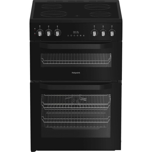 Hotpoint Hotpoint HDE6VDB1 60cm Electric Double Cooker with Multiflow - Black