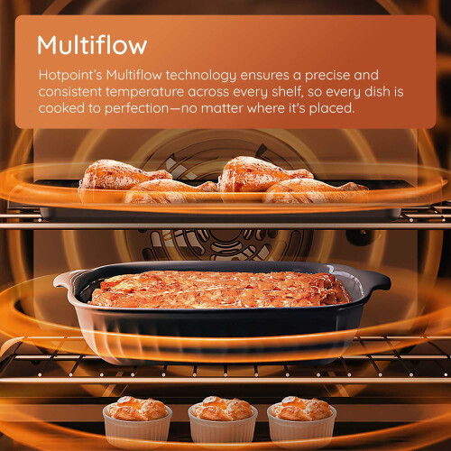 Hotpoint Hotpoint HDE6VDB1 60cm Electric Double Cooker with Multiflow - Black 1