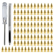 100Pcs Multipurpose Cone Studs for Enhancing Fashion-Gold