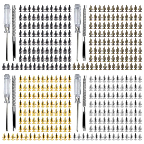 100Pcs Multipurpose Cone Studs for Enhancing Fashion-Gold 1