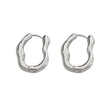 Trendy Geometric Ear Clips Fashionable Daily Wear Ear-Silver