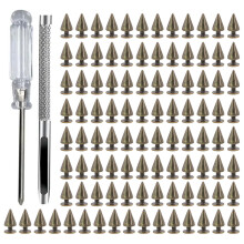 Pack of 100 Elegant Cone Spikes Decoration Portable for-Bronze