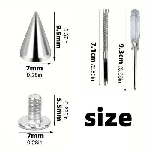 100Pcs Multipurpose Cone Studs for Enhancing Fashion-Gold 2