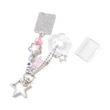 Lightweight Star Flower Bead Phone Lanyard Phone Pendant-Pink