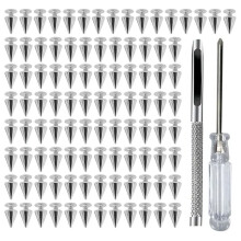 100pcs Elegant Punk Studs Portable for Clothing Shoes-Silver