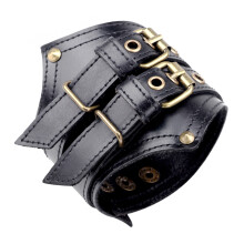 Retro-Lederarmband mit Metallnieten, einzigartiges-Schwarz