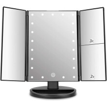Special Occasions Gift: High-Quality 3X/2X/1X Magnification Makeup Mirror, LED Light Bright Table Mirror, Portable Travel Cosmetic Mirror