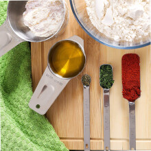 Permanent Etched Markings Measuring Spoons, Rounded Shape for Smooth Access to Ingredients, Dishwasher Safe for Quick Cleanup