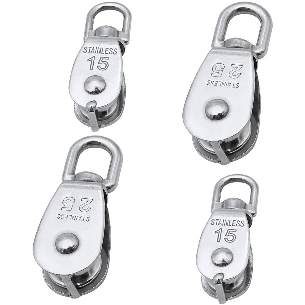 Professional Grade Swivel Pulleys, 304 Stainless Steel Pulley Blocks For Heavy Duty Rope Suspension With 360 Degree Rotation And Moisture Resistance 9128293595452