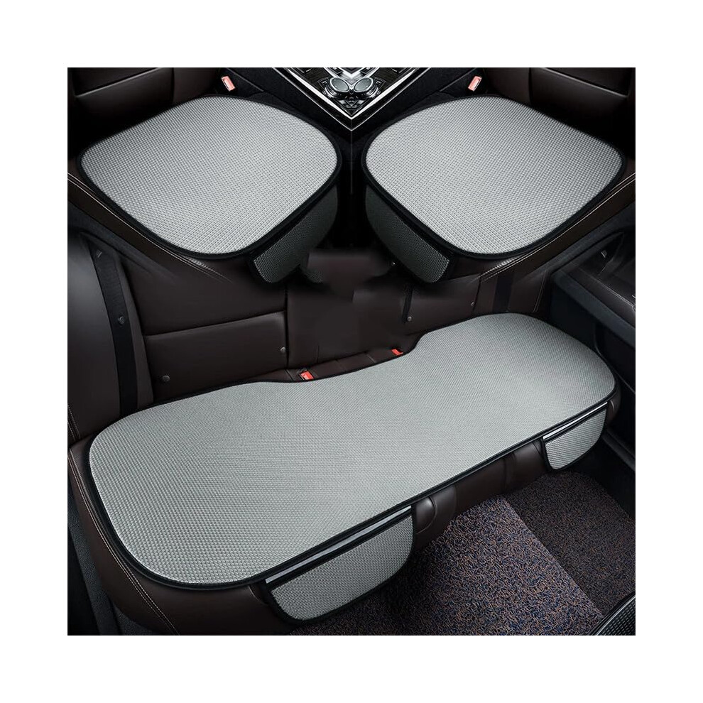 3Pcs Breathable Ice Silk Car Seat Covers For Mg Models, Universal Fit Front And Rear Antislip Protector, Grey 9347817019124