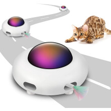 Intelligentes Katzenspielzeug für Wohnungskatzen, USB-aufladbar, 3 Geschwindigkeitsstufen, 360-Design, geeignet für mehrere Katzen, interaktives