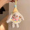 Adorable Rabbit Decoration Plush Texture Bags-red button 5