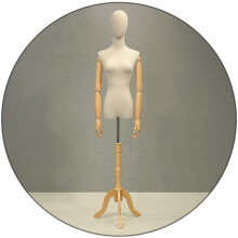 Female Dress Form Linen Mannequin Torso with Adjustable Height 132192cm Tripod Stand Yellow