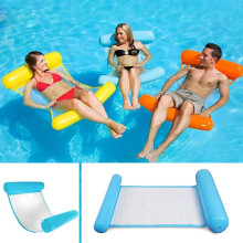 Espreguiçadeira aquática portátil, rede inflável para piscina ou praia, acessório multifuncional para piscina que mantém o corpo fresco.
