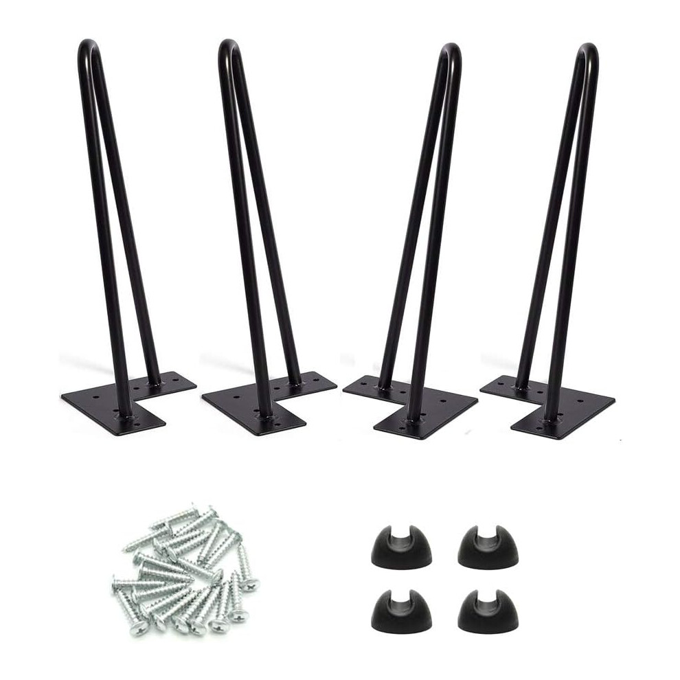Diy Furniture Projects Satin Black Hairpin Legs, Mid-Century Industrial Design With Solid Steel Construction And Extra Floor Protectors 9128293903158