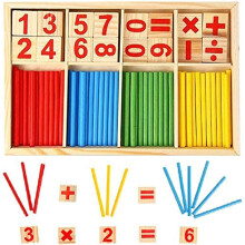 Jucării Montessori, Jocuri educative de matematică, Materiale de manipulare matematică, Învățare creativă, Lemn viu colorat, Lemn sigur,