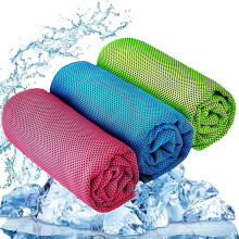 Cooling Towel, Instant Cooling With Water, Pack Of 3, Breathable Mesh Fabric, Suitable For Yoga, Golf, Travel, 80 X 30 Cm