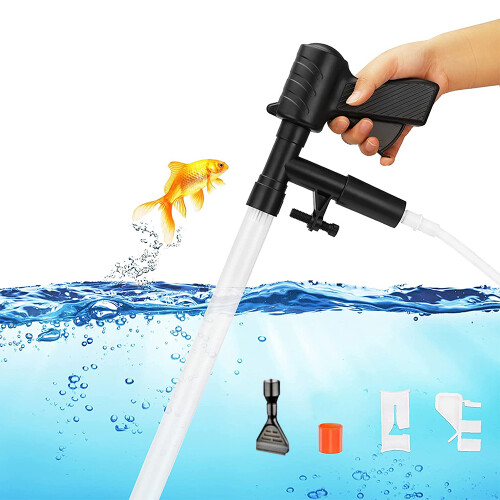 Adjustable Water Flow Controller Multi-functional Aquarium Cleaner With Air-Pressing Button, Filter Basket Net For Sand Wash Pump Kit 1