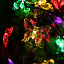 Decorative Fairy Lights, Outdoor Waterproof Solar-Powered String Lights, Durable LED Bulbs With Cherry Blossom Design, Energy Saving Multi-Color