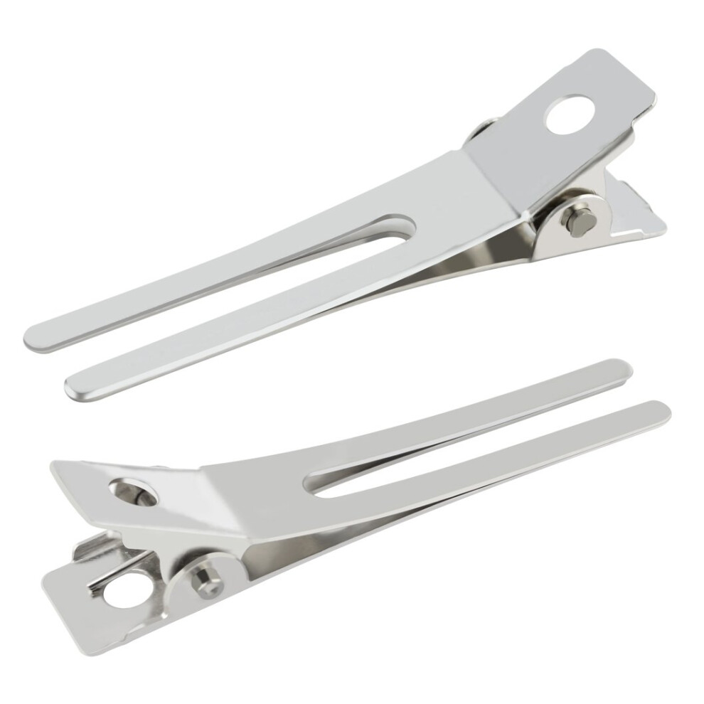 Creative Styling Solutions, Durable Grip Hairdressing Section Clips, Glamorous Look Nickel Plated Metal, Hair Salon Tools, Barber Styling Clips for