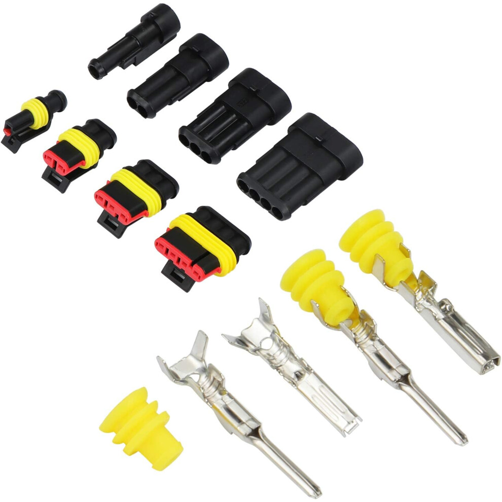Waterproof Electrical Connectors, Automotive Wiring 300Pcs 1-4 Pin Quick Disconnect, Easy Installation For Car, Motorcycle, And More, Safe & Reliable 9169997983879