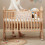 Hanging Diaper Caddy, 2Pocket Crib Organizer With Straps, Flower Pattern Nursery Bedside Storage Ref: 8286 3